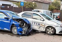Accident la intersecția străzilor Agriculturii și Vulturului. Patru răniți, doi dintre ei polițiști